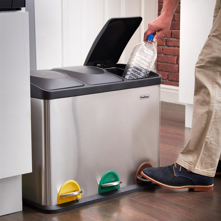 VonHaus Stainless Steel 45 Litre Step On Recycling Bin & Reviews